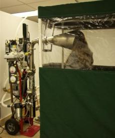 The Gesundheit II machine collects the breath exhaled from flu sufferers.   (Credit: Donald Milton)